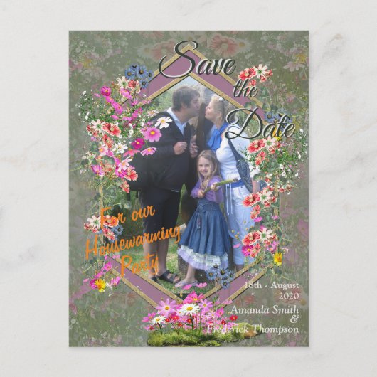 Cosmos Wilderness Wild-Flowers Aankondigingskaart (Voorkant)