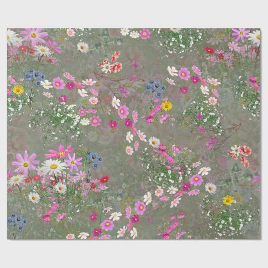 Cosmos Wilderness Wild-Flowers Cadeaupapier (Vlak)