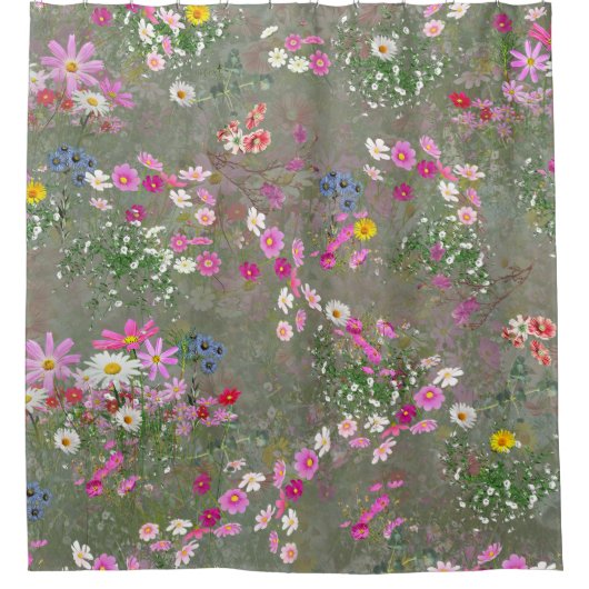 Cosmos Wilderness Wild-Flowers Douchegordijn (Voorkant)