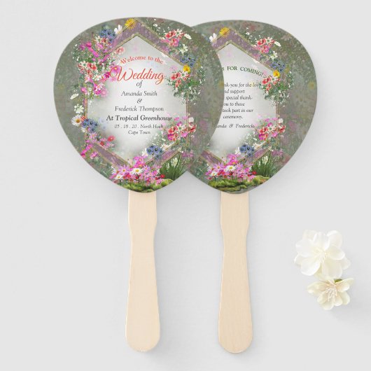 Cosmos Wilderness Wild-Flowers Handwaaier (Voorkant en achterkant)