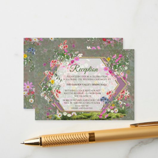 Cosmos Wilderness Wild-Flowers Informatiekaartje (Voorkant / Achterkant in situ)