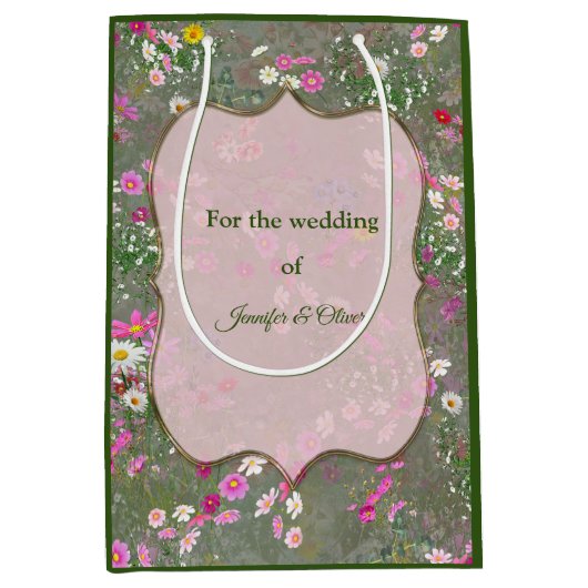 Cosmos Wilderness Wild-Flowers Medium Cadeauzakje (Voorkant)