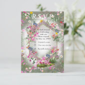 Cosmos Wilderness Wild-Flowers RSVP Kaartje (Staand voorkant)