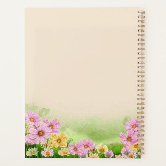 Cosmos Wildflower Positieve Affirmatie Aangepaste  Planner (Achterkant)