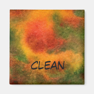 "Cosmos Yellow" Abstracte afwasmachine Status Magn Magneet