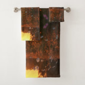 Cosmosbloemen bij zonsondergang bad handdoek (Insitu)