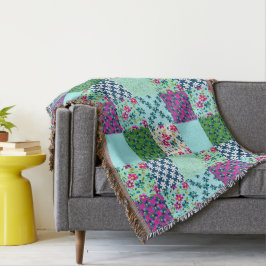 Cosmose-Waterverf Cosmos Floral Cheater Quilt Deken
