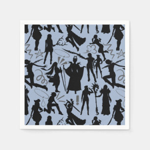 Cosplay Anime acties patroon.w L Blauw BG Servet