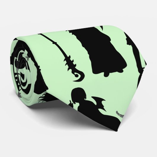 Cosplay Anime acties patroon.w L Groen BG Stropdas (Opgerold)