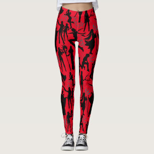 Cosplay Anime acties patroon.w Rood BG Leggings