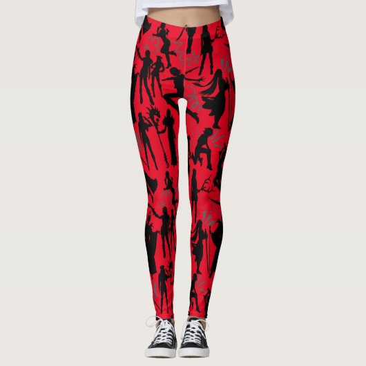 Cosplay Anime acties patroon.w Rood BG Leggings (Voorkant)