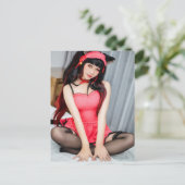 Cosplay Anime  Asian Beauty Photo Briefkaart (Staand voorkant)