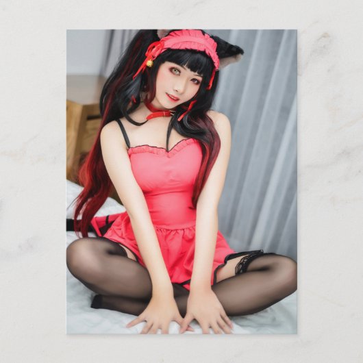 Cosplay Anime  Asian Beauty Photo Briefkaart (Voorkant)