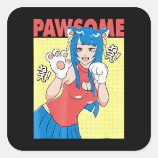 Cosplay | Anime Girl Cute Waifu Neko Cosplay Gift Vierkante Sticker