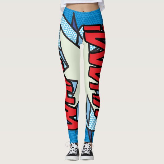 Cosplay Comic Book Pop Art WHAM Leggings (Voorkant)