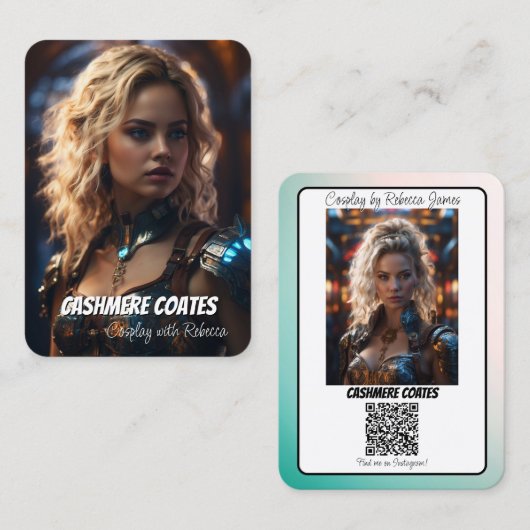 Cosplay Connection Reflection QR Code Coscard Visitekaartje (Voorkant / Achterkant)
