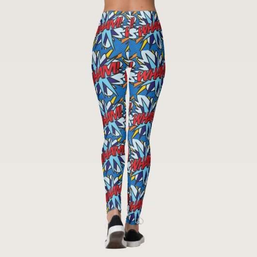 Cosplay stripboek popart WHAM! Leggings (Achterkant)