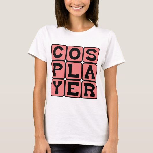 Cosplayer, gamingkostuum t-shirt (Voorkant)
