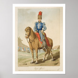 Cossack Officer, opgericht door de kunstenaar, gep Poster
