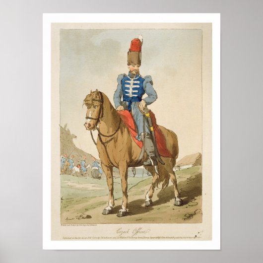 Cossack Officer, opgericht door de kunstenaar, gep Poster (Voorkant)