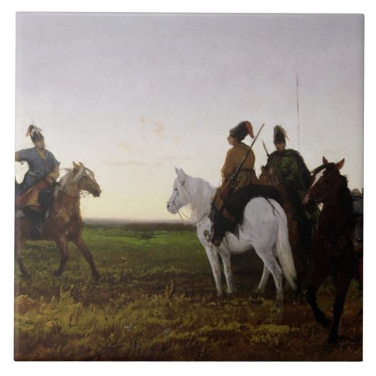 Cossacks op Horseback, 1874 (olie op doek) Tegeltje (Voorkant)
