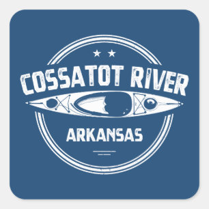 Cossatot Arkansas Kayaking Vierkante Sticker