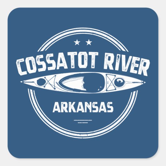 Cossatot Arkansas Kayaking Vierkante Sticker (Voorkant)