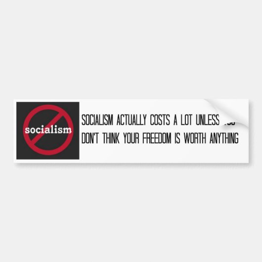 Cost of Socialism Bumper Sticker (Voorkant)