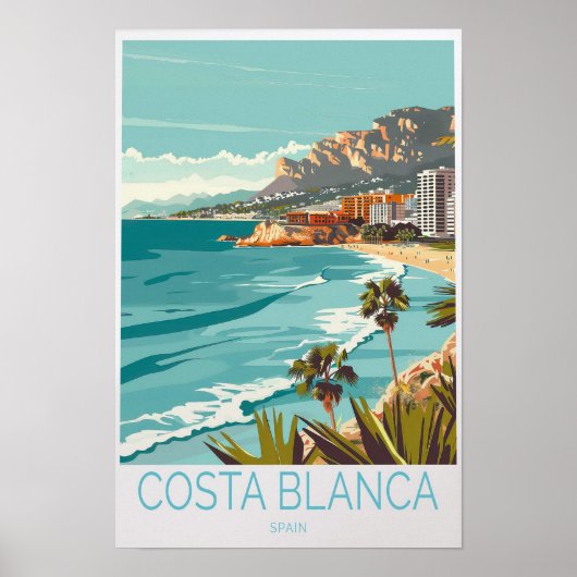 Costa Blanca Spanje Reisposter, Spanje Costa Blan Poster (Voorkant)