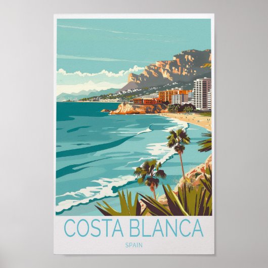 Costa Blanca Spanje Reisposter, Spanje Costa Blanc Poster (Voorkant)