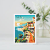 Costa Blanca Spanje vintage reisillustratie Briefkaart (Staand voorkant)