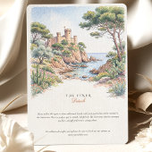 Costa Brava Spanje Aquarel Destination Trouwen Kaart