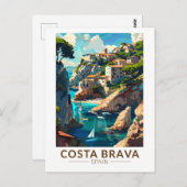 Costa Brava Spanje Catalonië Reizen Kunst Vintage Briefkaart (Voorkant / Achterkant)