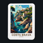 Costa Brava Spanje Catalonië Reizen Kunst Vintage Magneet<br><div class="desc">Costa Brava retro vector reisontwerp. De Costa Brava is een kustregio van Catalonië in het noordoosten van Spanje.</div>