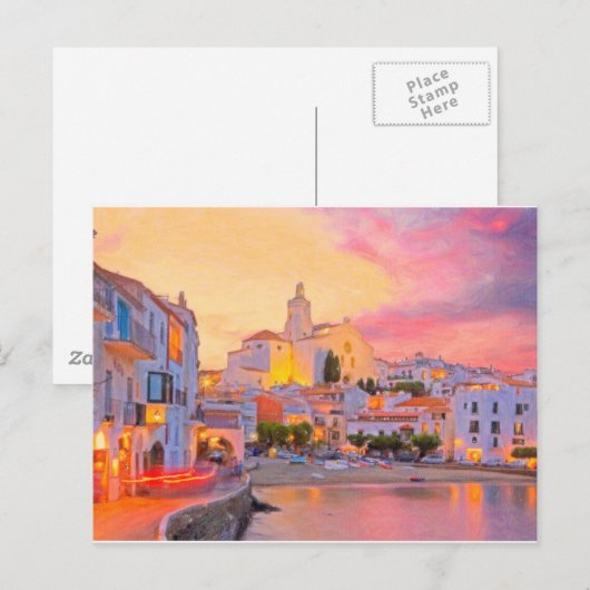 costa brava spanje pastel briefkaart (Voorkant / Achterkant)