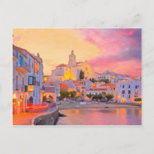 costa brava spanje pastel briefkaart