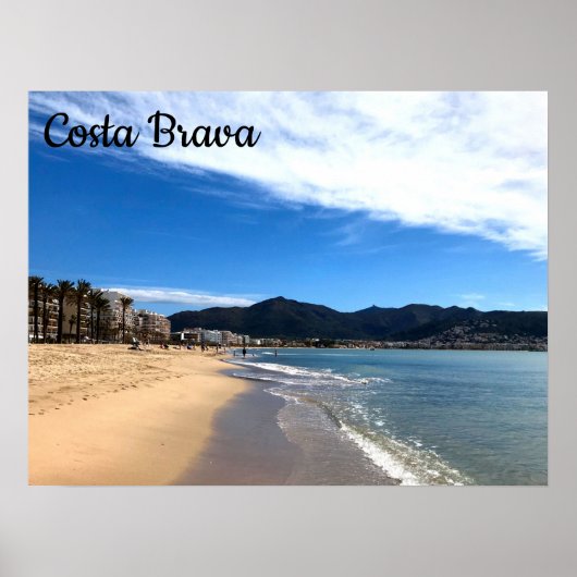 Costa Brava, Spanje - Perzikfoto Poster (Voorkant)