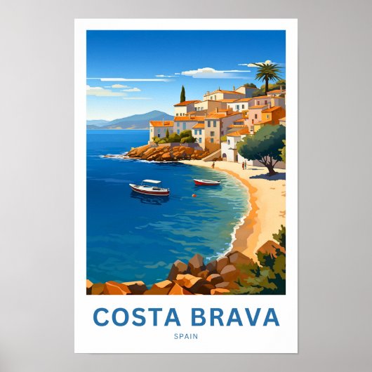 Costa Brava Spanje Reisprint Poster (Voorkant)