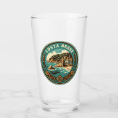 Costa Brava Spanje Reizen Art Badge Glas (Voorkant)