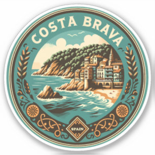 Costa Brava Spanje Reizen Art Badge Sticker