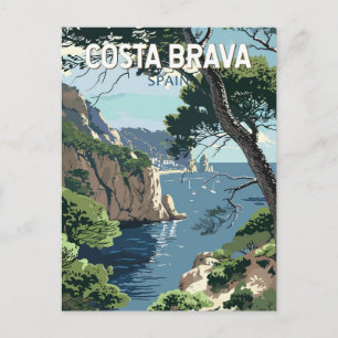 Costa Brava Spanje Reizen Kunst Vintage Briefkaart