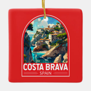 Costa Brava Spanje Reizen Kunst Vintage Keramisch Ornament