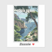 Costa Brava Spanje Reizen Kunst Vintage Sticker (Vel)