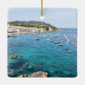 Costa Brava Spanje Schilderachtig Blue Ocean Trave Keramisch Ornament (Achterkant)