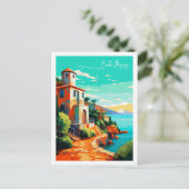 Costa Brava Spanje vintage reisillustratie Briefkaart (Staand voorkant)