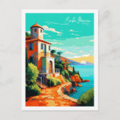 Costa Brava Spanje vintage reisillustratie Briefkaart (Voorkant)