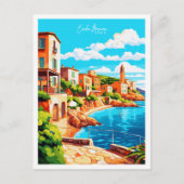 Costa Brava Spanje vintage reisillustratie Briefkaart (Voorkant)
