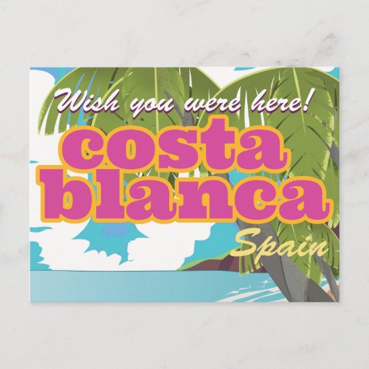 Costa de Valencia vintage reisposter Briefkaart (Voorkant)