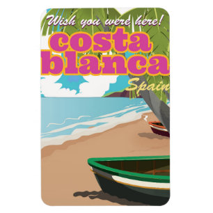 Costa de Valencia vintage reisposter Magneet