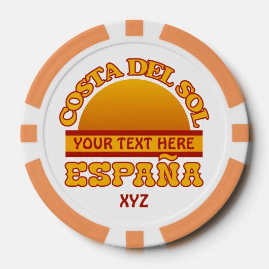 Costa Del Sol aangepaste pokerchips (Voorkant)